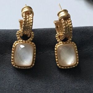 NWOT Julie Vos Elegant Gold and White Earrings